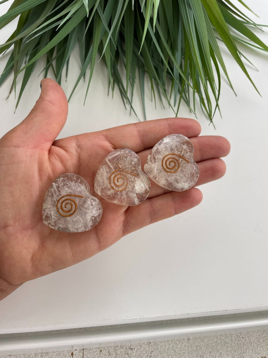 Orgonite Heart - Selenite - SM Orgonite Heart - Selenite - SM